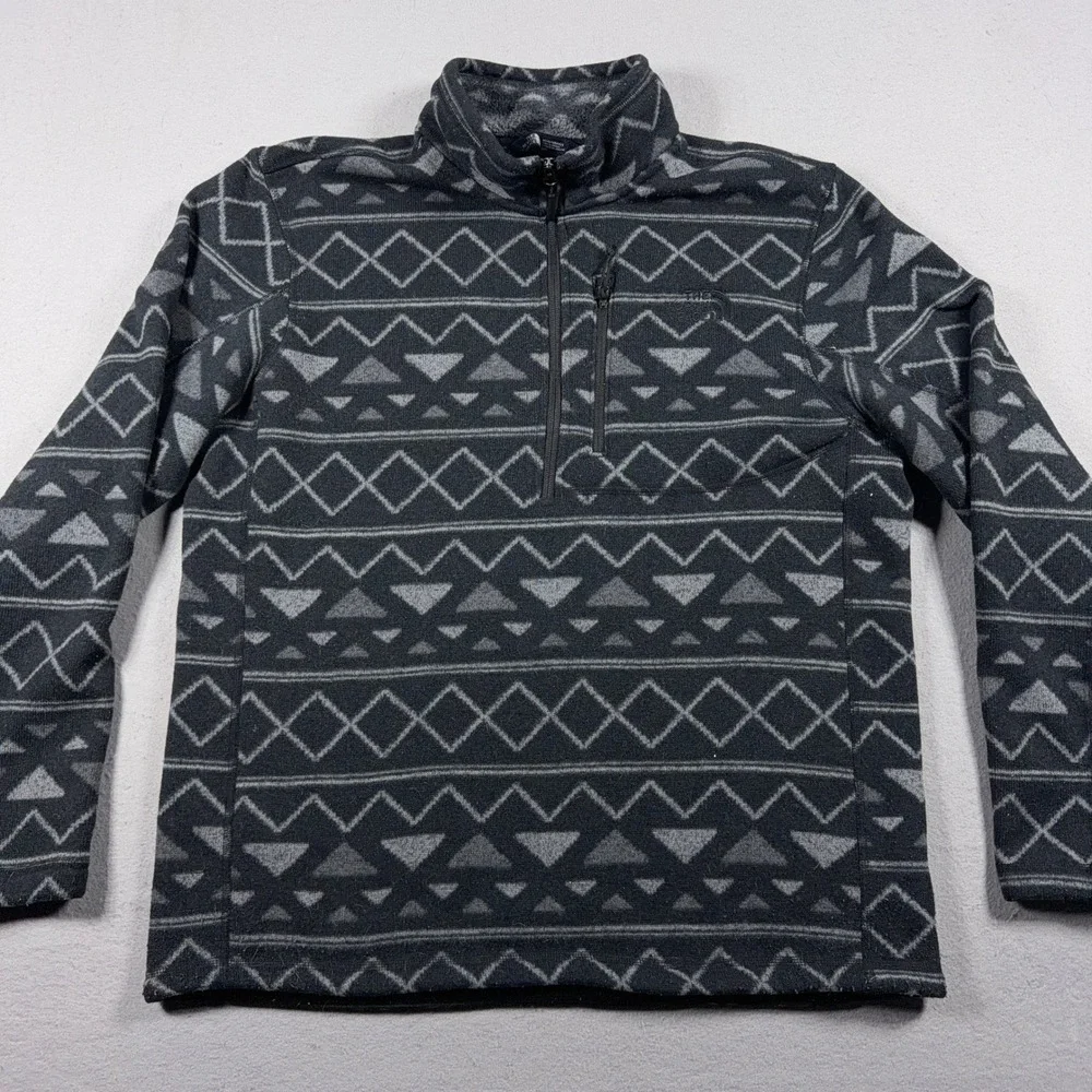 The North Face Novelty Gordon Lyons Men Large 1/4 Zip Fleece Grey Black Gorpcore